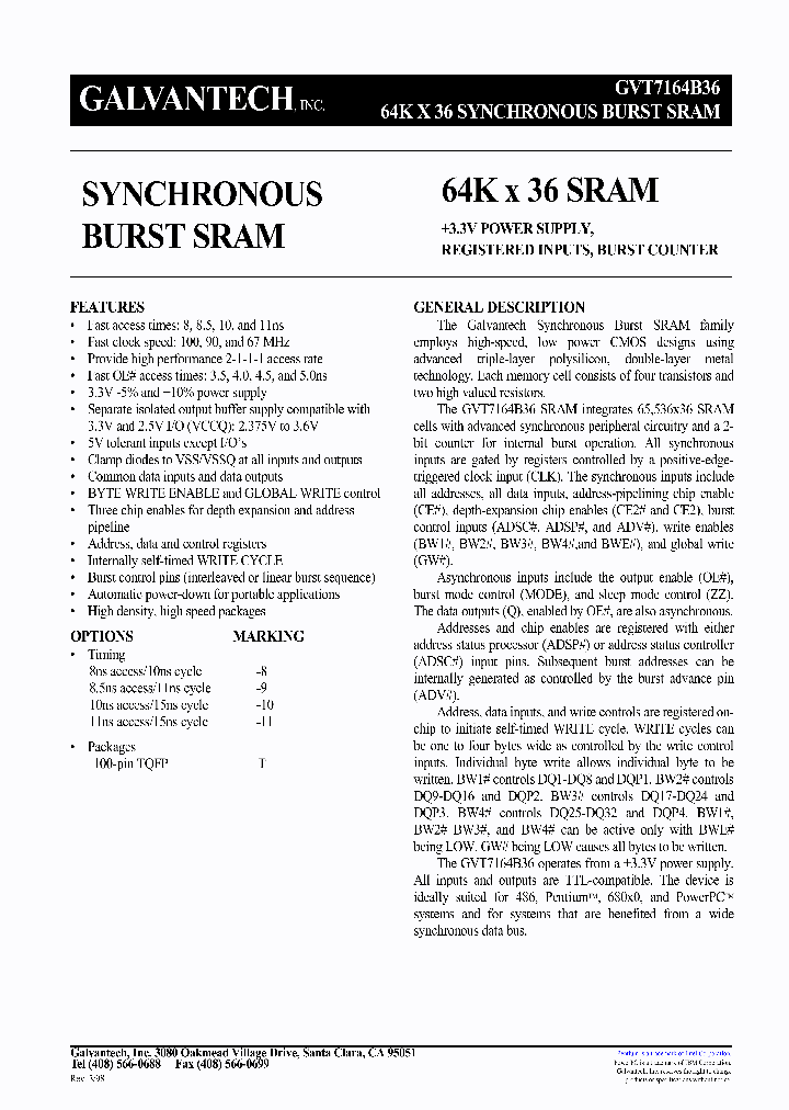 GVT7164B36_308682.PDF Datasheet