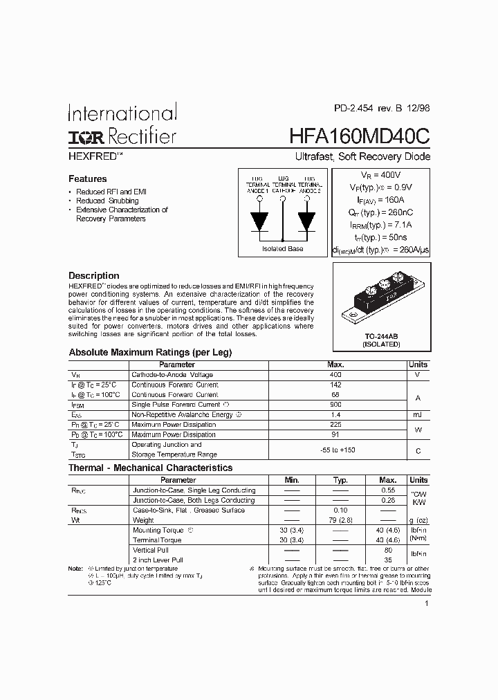 HFA160MD40C_360316.PDF Datasheet