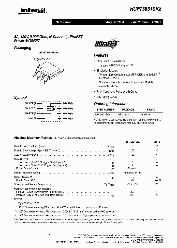 HUF75831SK8_329770.PDF Datasheet