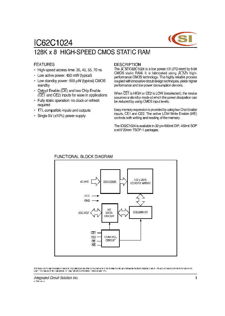 IC62C1024_339608.PDF Datasheet