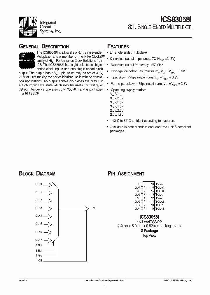 ICS83058AGI_330247.PDF Datasheet