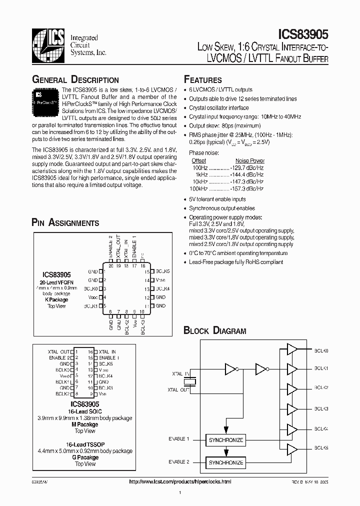 ICS83905_323851.PDF Datasheet