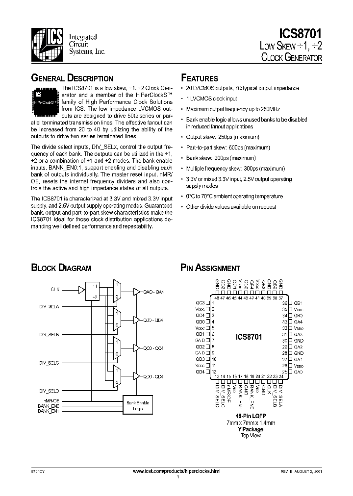 ICS8701CY_373381.PDF Datasheet