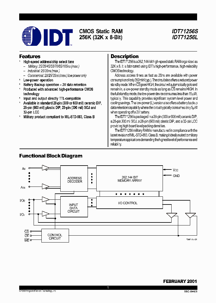 IDT71256S_284153.PDF Datasheet