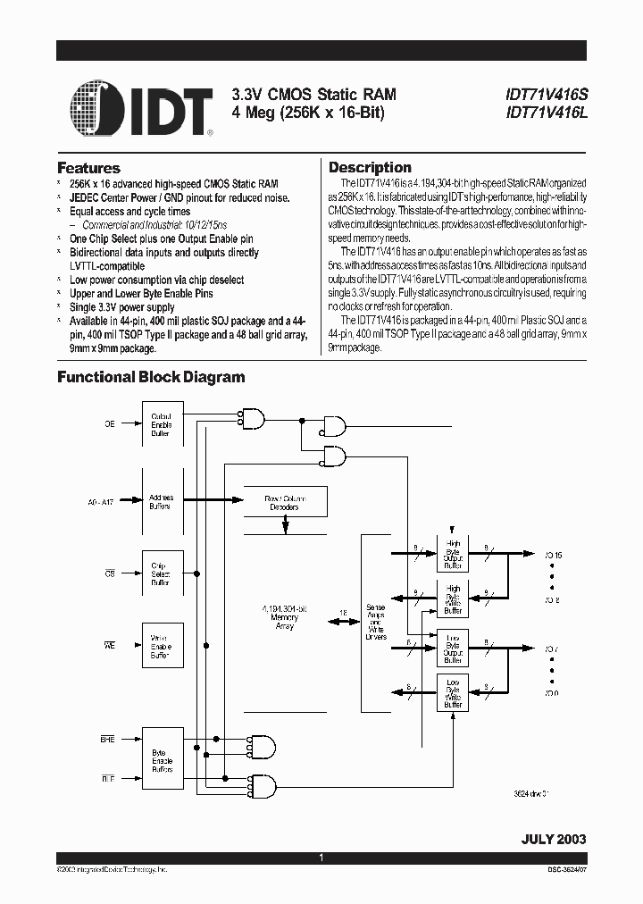 IDT71V416S_197244.PDF Datasheet