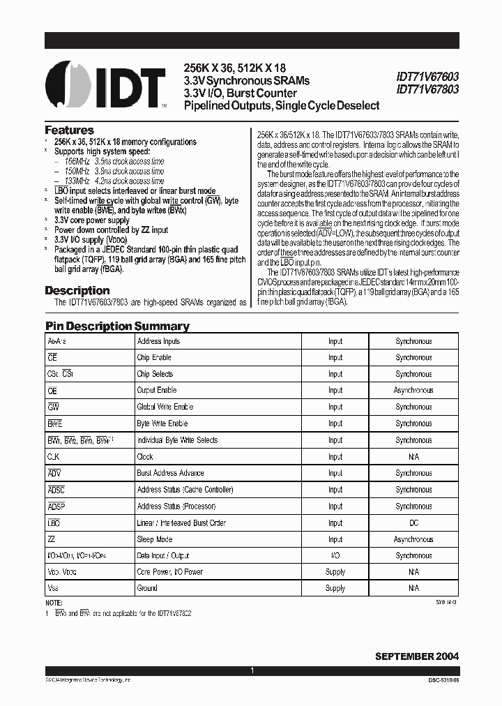 IDT71V67603S166PFG_368212.PDF Datasheet