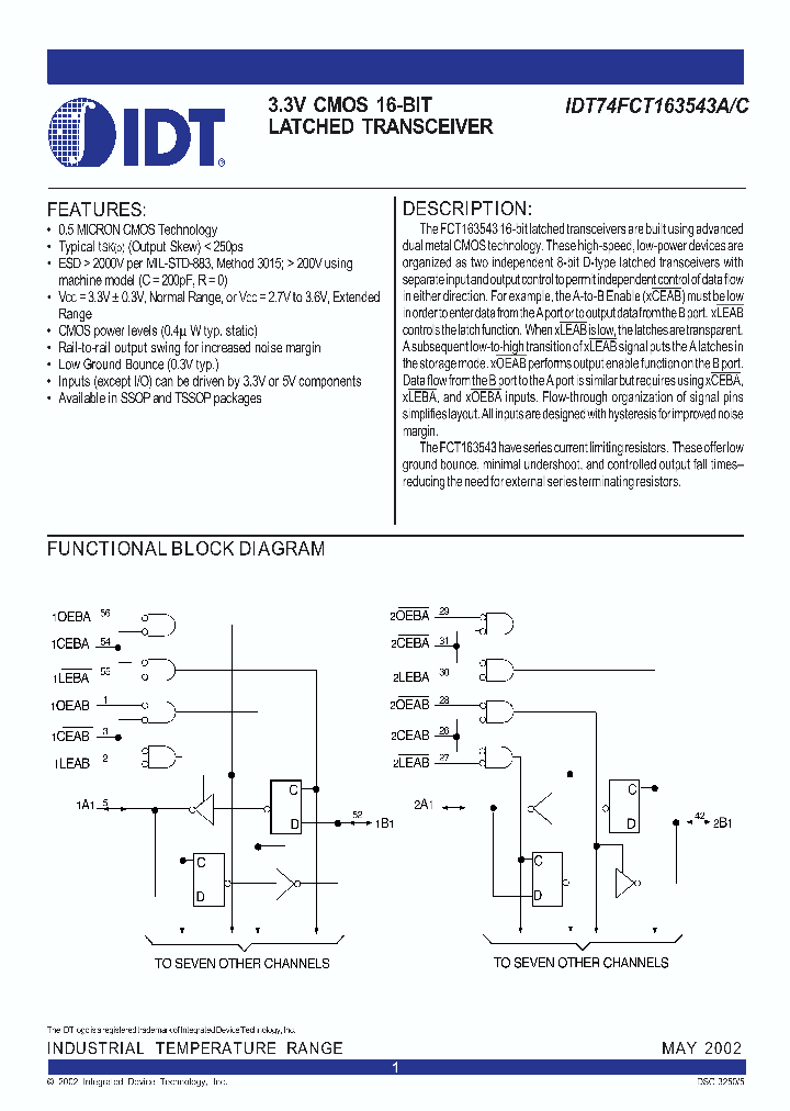 IDT74FCT163543C_314128.PDF Datasheet