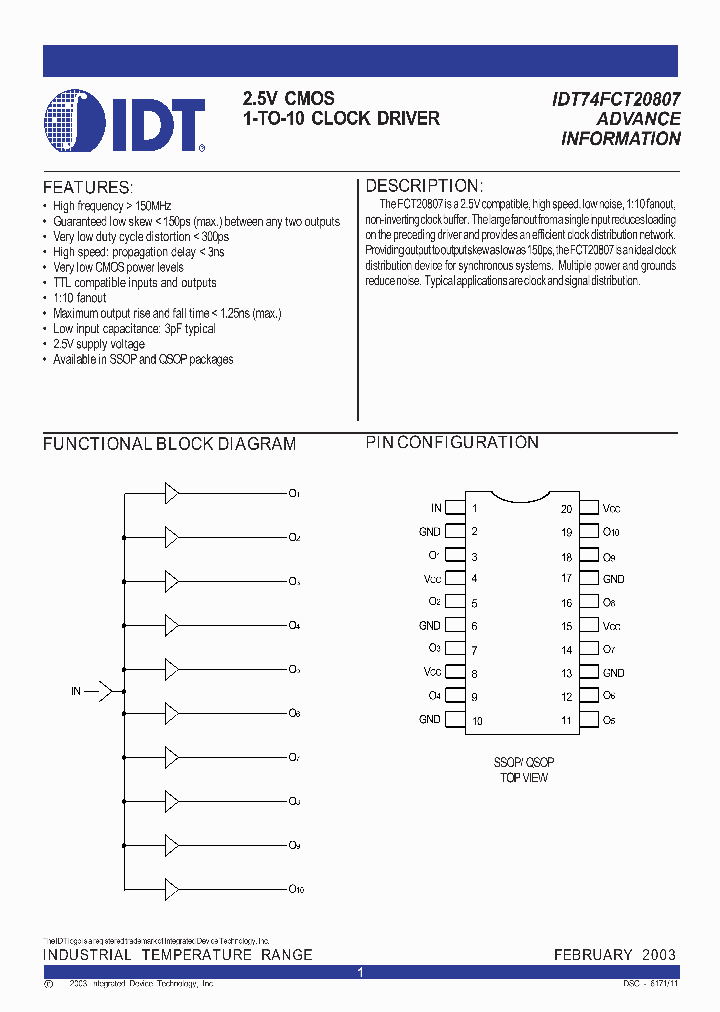 IDT74FCT20807_365426.PDF Datasheet