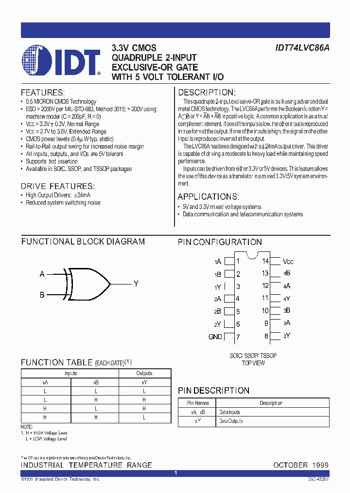 IDT74LVC86A_319902.PDF Datasheet