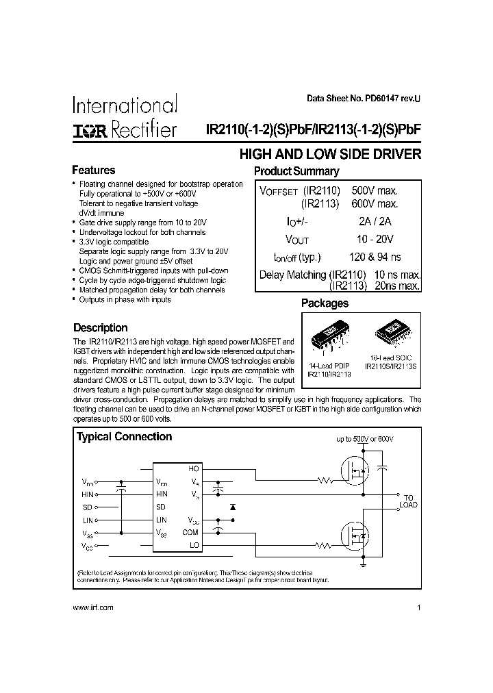 IR2110-2PBF_307538.PDF Datasheet