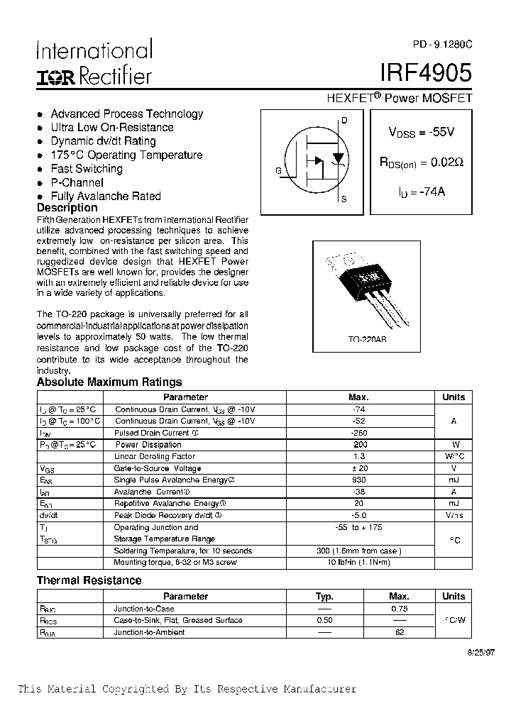 IRF4905NBSP_335952.PDF Datasheet