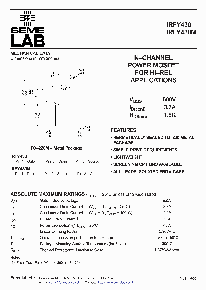 IRFY430M_334399.PDF Datasheet