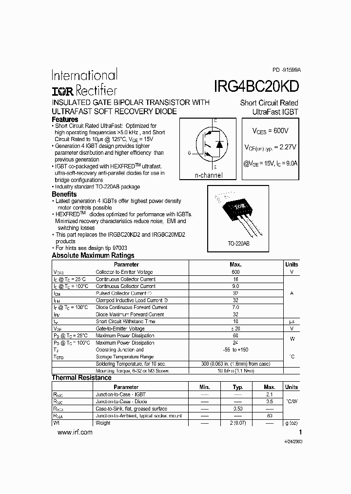 IRG4BC20KD_234341.PDF Datasheet