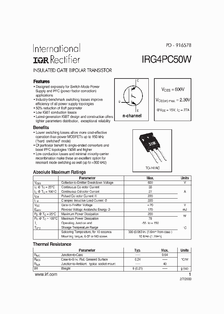 IRG4PC50W_314416.PDF Datasheet