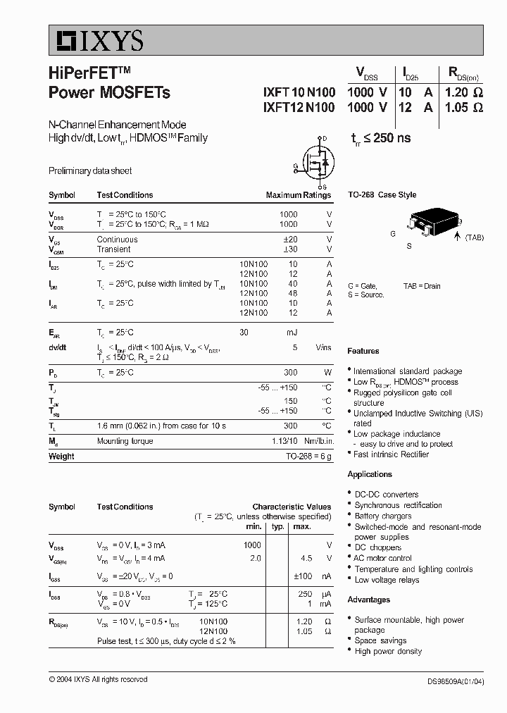 IXFT12N100_384215.PDF Datasheet