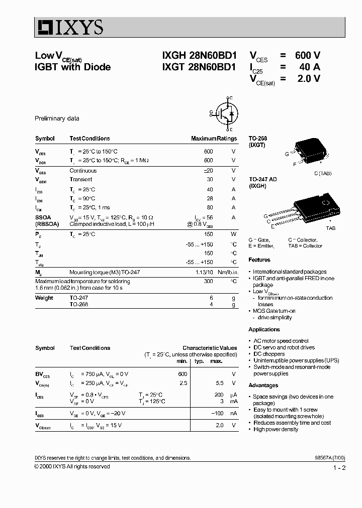 IXGH28N60BD1_343301.PDF Datasheet