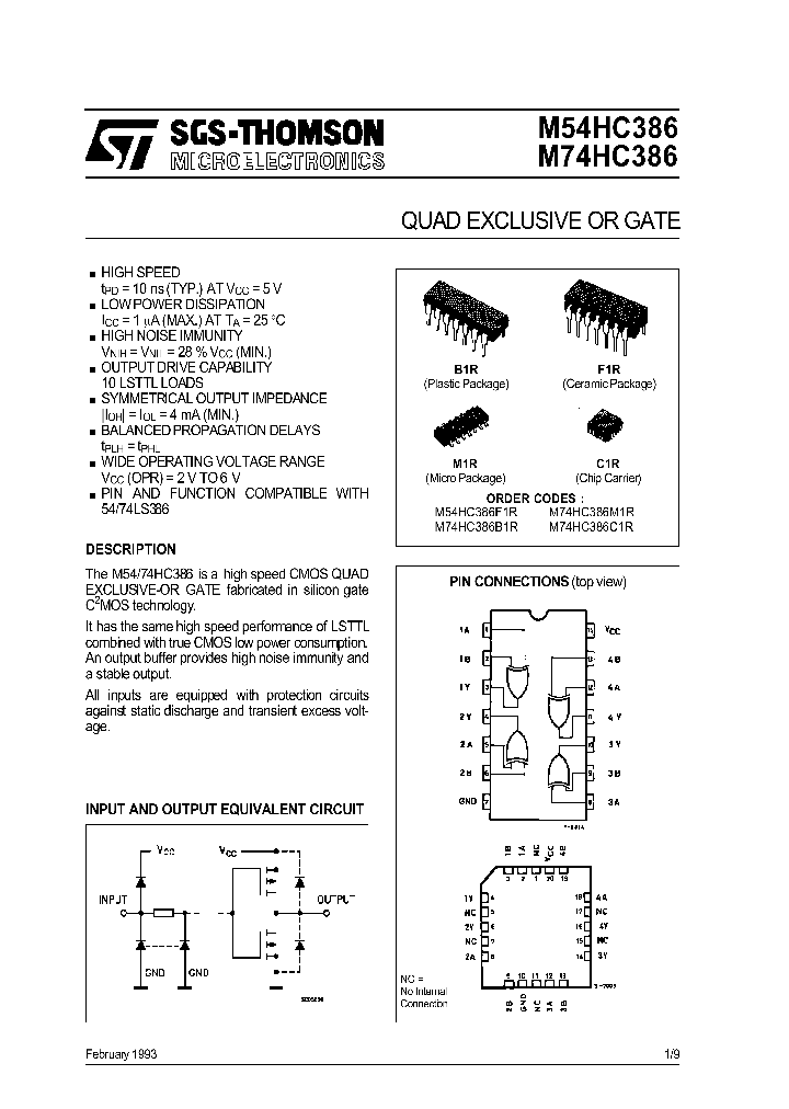 M74HC386_196960.PDF Datasheet