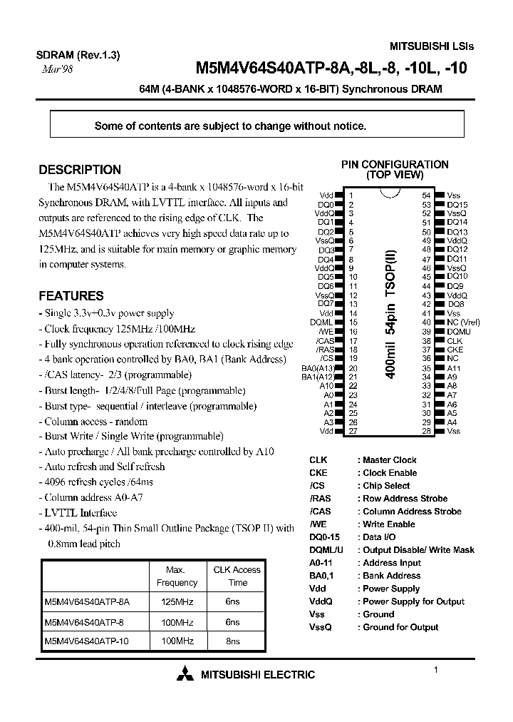 M5M4V64S40ATP-8A_356675.PDF Datasheet