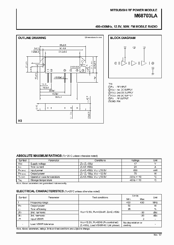 M68703LA_332097.PDF Datasheet