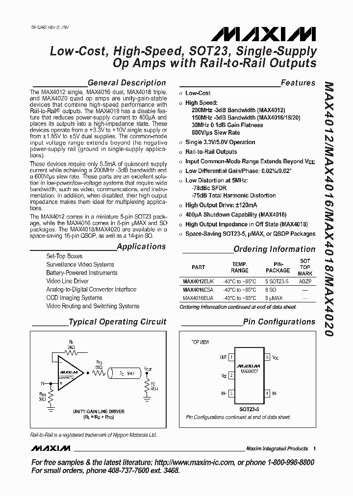 MAX4020_47214.PDF Datasheet