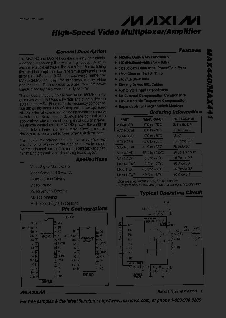 MAX440_47482.PDF Datasheet
