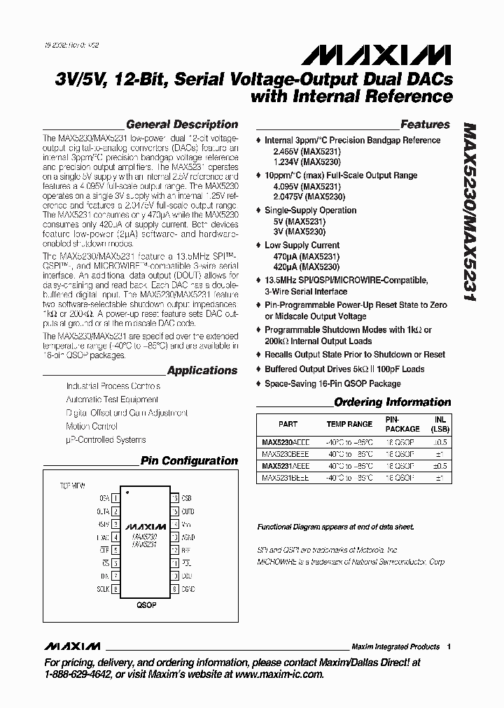 MAX5231_343305.PDF Datasheet