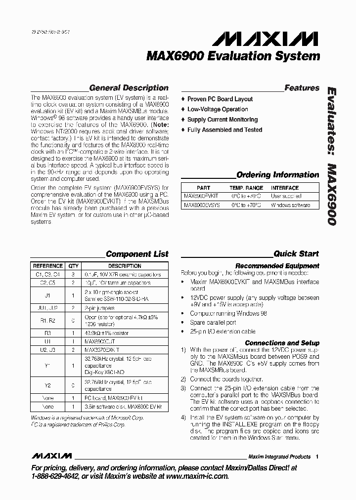 MAX6900EVSYS_197918.PDF Datasheet