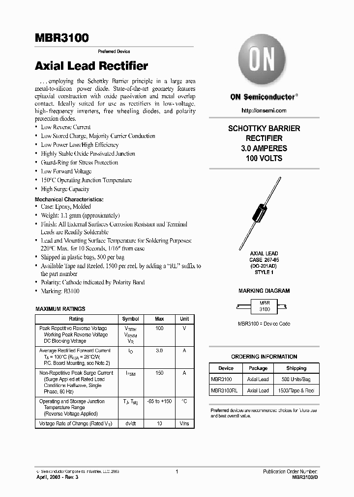 MBR3100_308409.PDF Datasheet