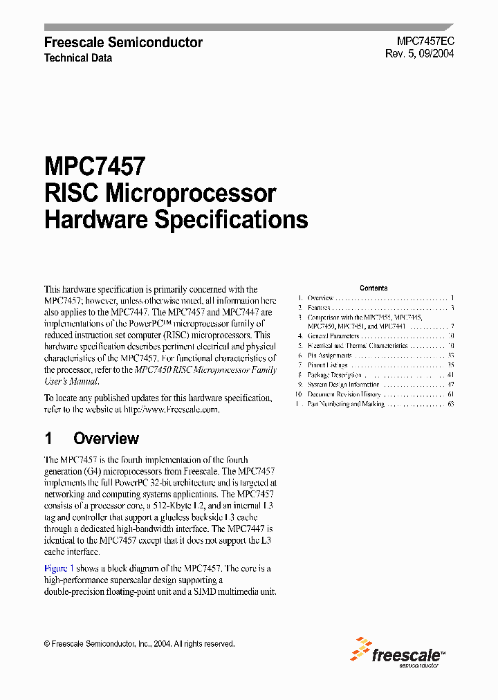 MPC7457_201328.PDF Datasheet