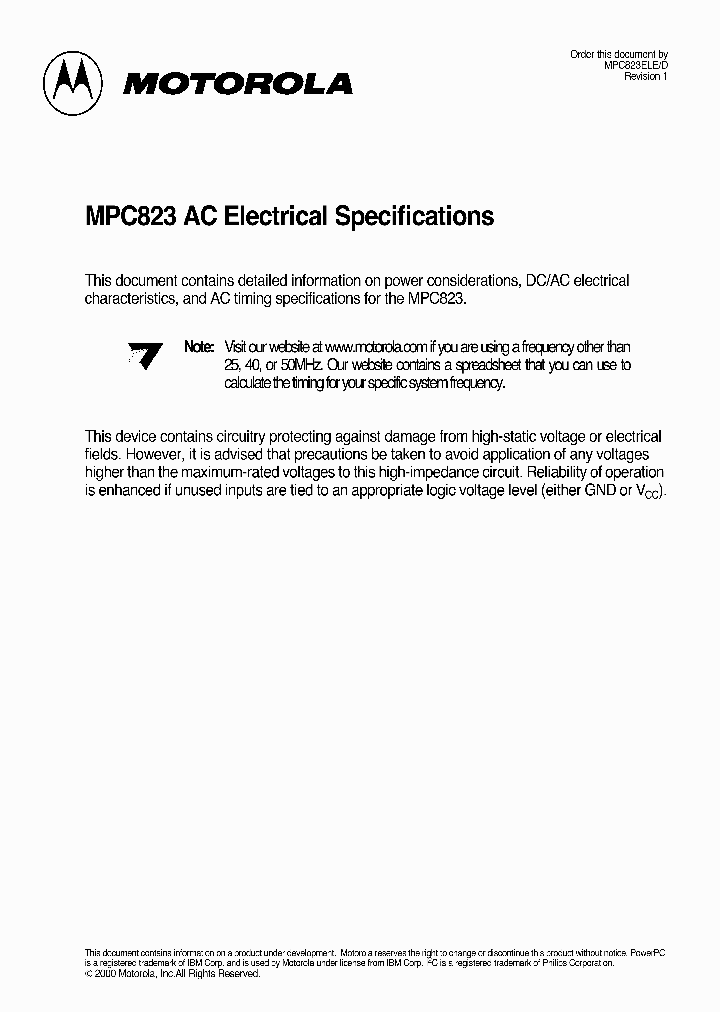 MPC823ELD_385018.PDF Datasheet