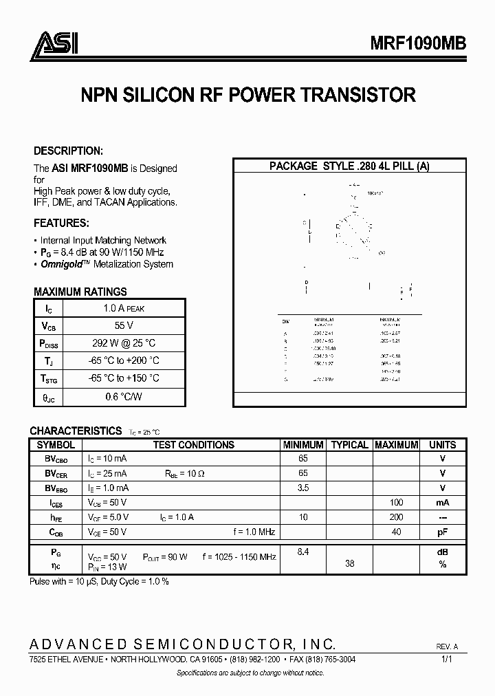 MRF1090MB_339754.PDF Datasheet