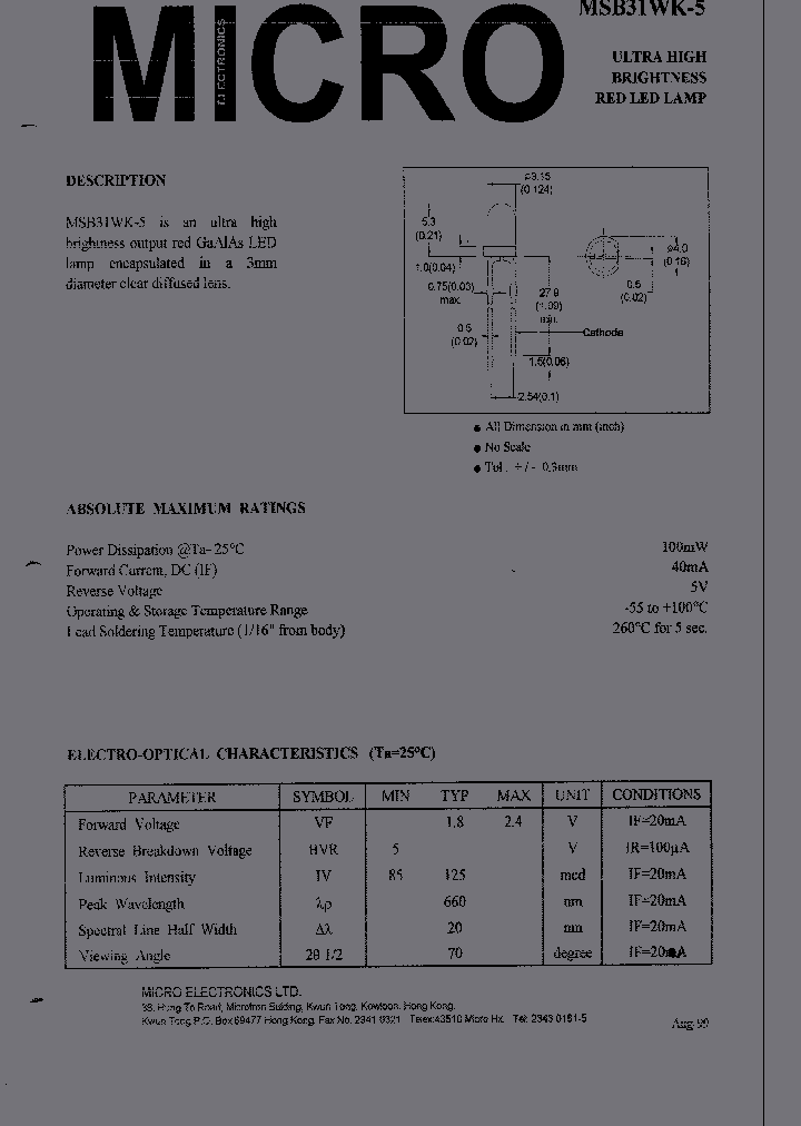 MSB31WK-5_342718.PDF Datasheet