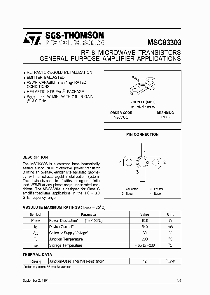 MSC83303_307907.PDF Datasheet