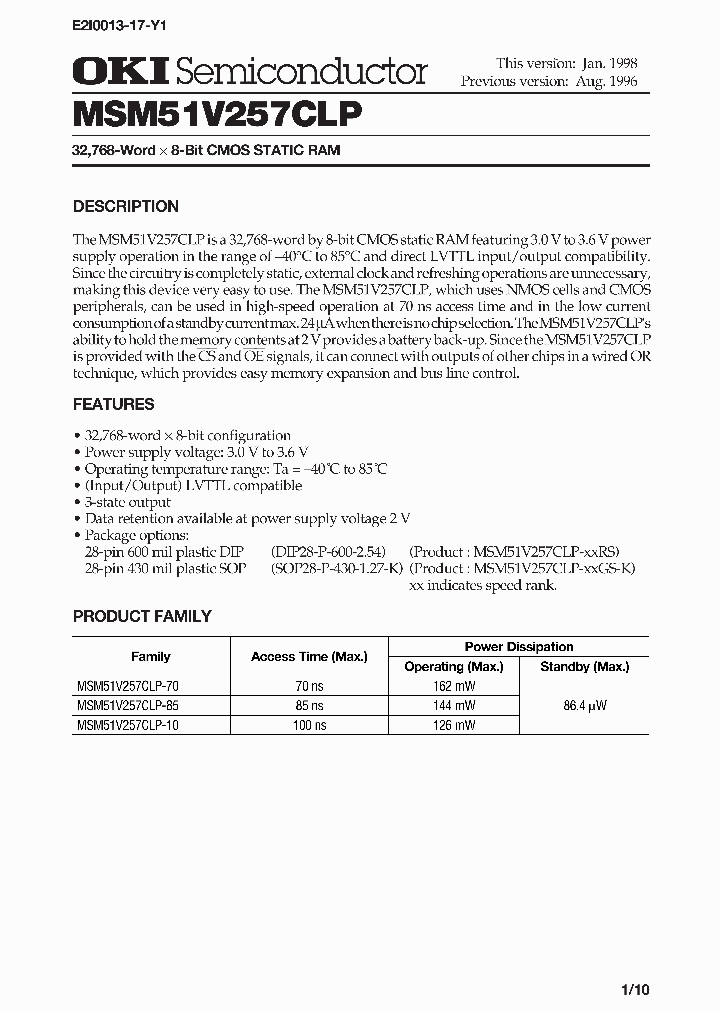 MSM51V257CLP_385213.PDF Datasheet