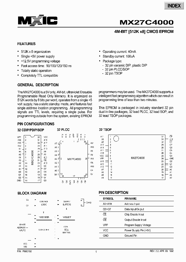 MX27C4000_306551.PDF Datasheet