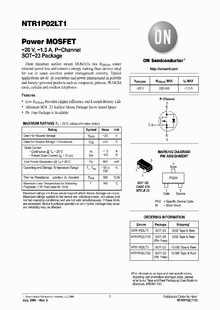 NTR1P02LT1_363738.PDF Datasheet