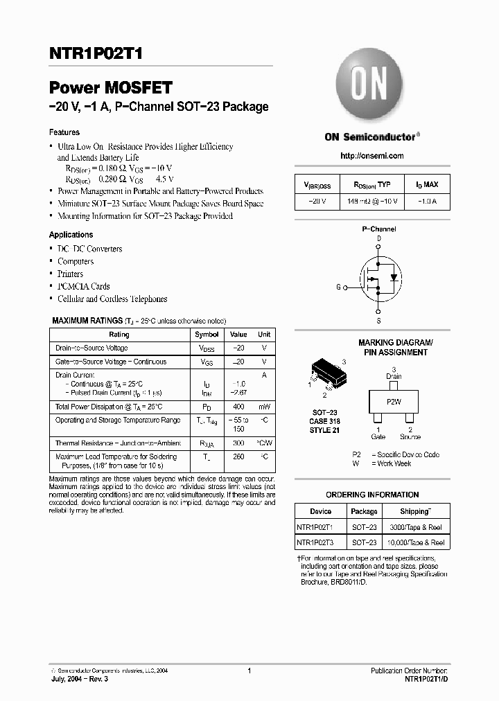 NTR1P02T1_118876.PDF Datasheet