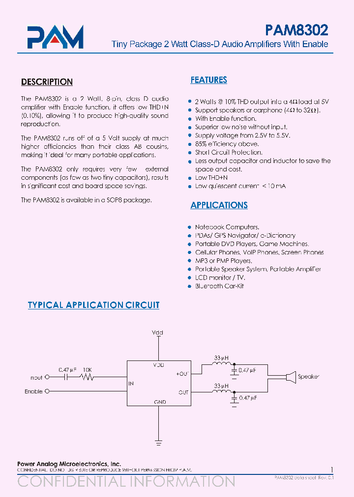 PAM8302_313664.PDF Datasheet