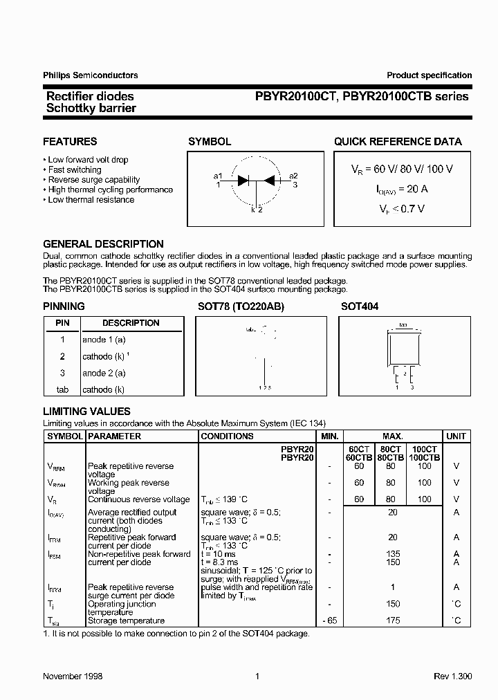 PBYR20100CTBSERIES_331566.PDF Datasheet