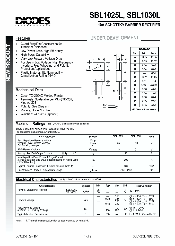 SBL1025L_315423.PDF Datasheet