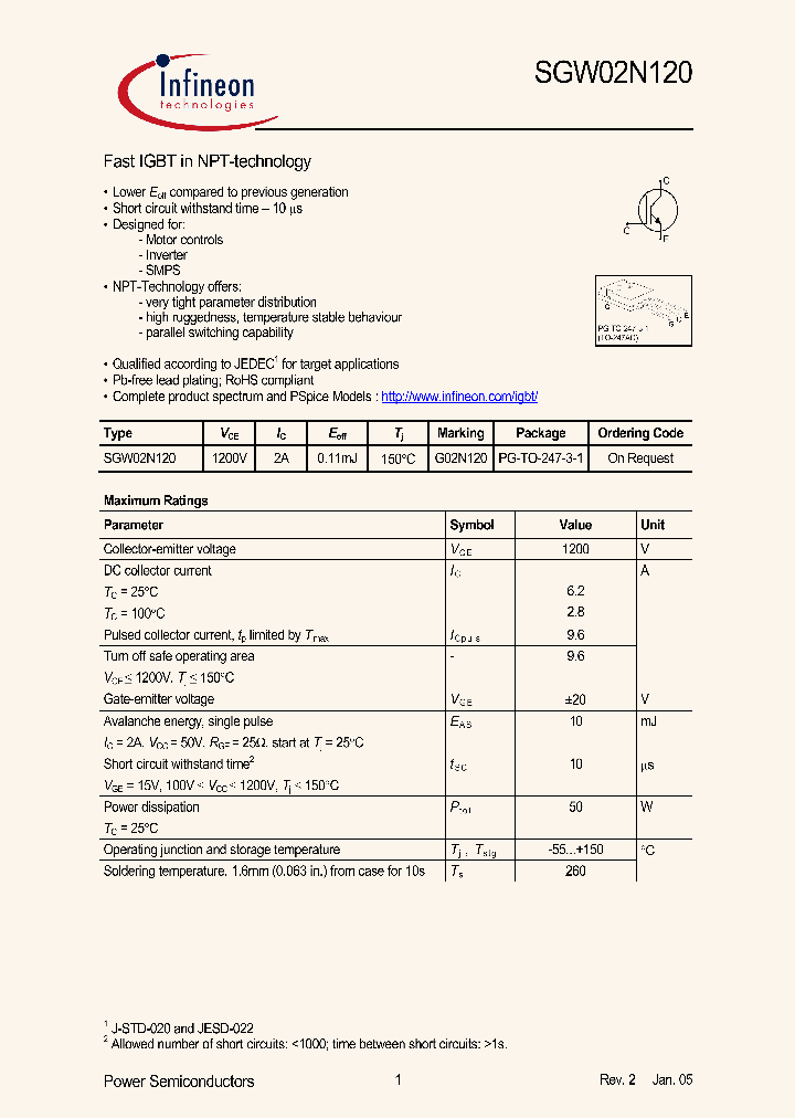 SGW02N120_371208.PDF Datasheet