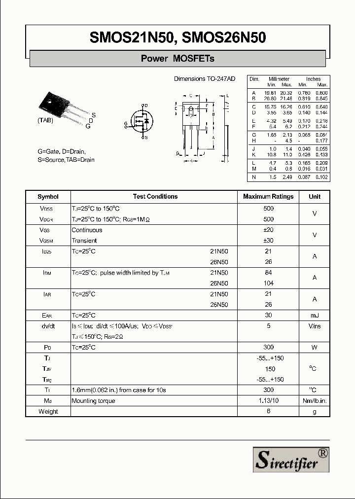 SMOS26N50_364232.PDF Datasheet