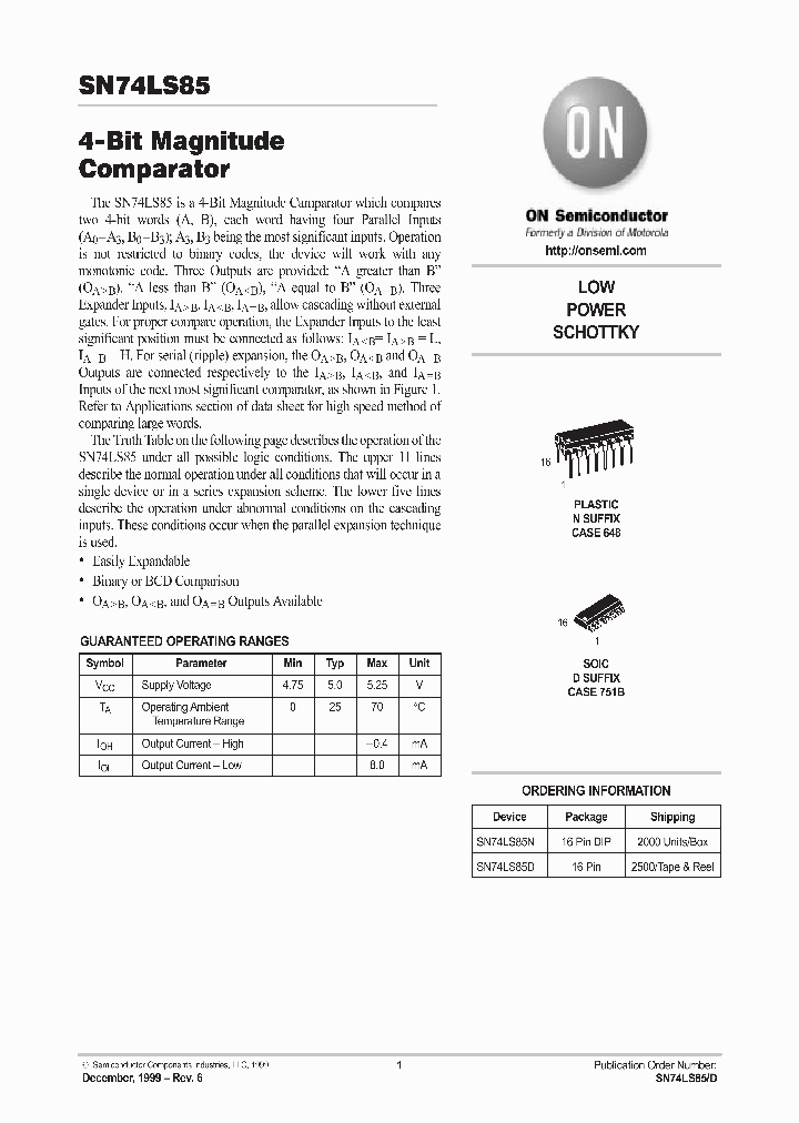 SN74LS85D_348155.PDF Datasheet