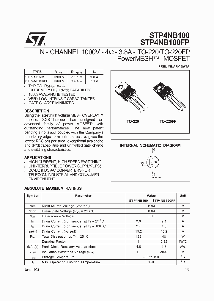 STP4NB100FP_359098.PDF Datasheet