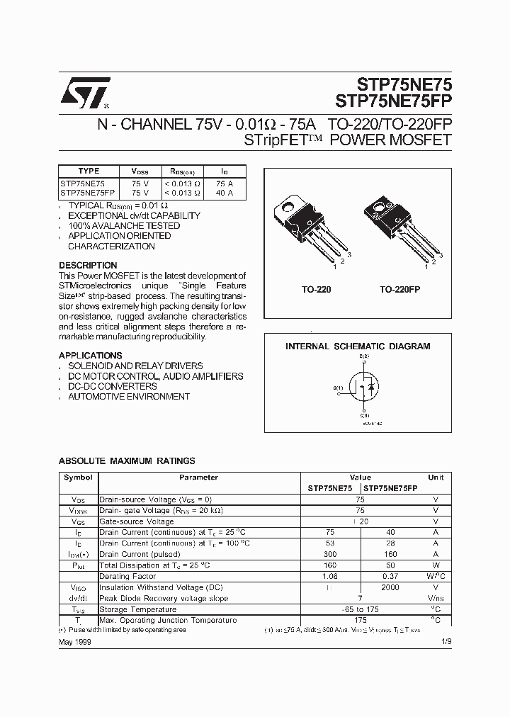 STP75NE75FP_337890.PDF Datasheet