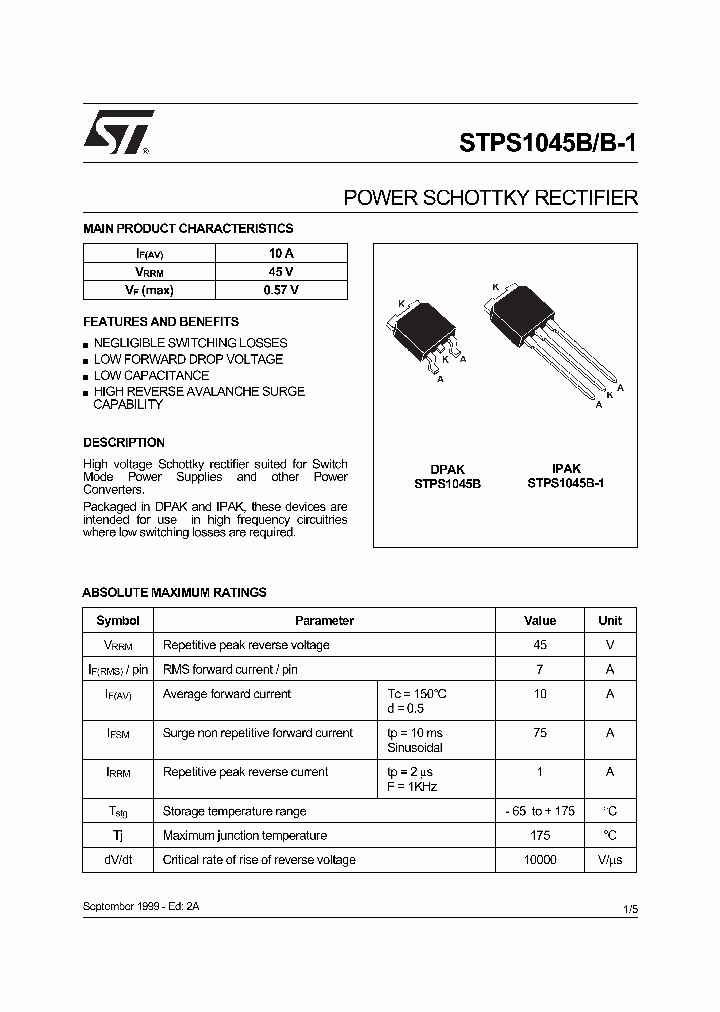 STPS1045B-1_196783.PDF Datasheet