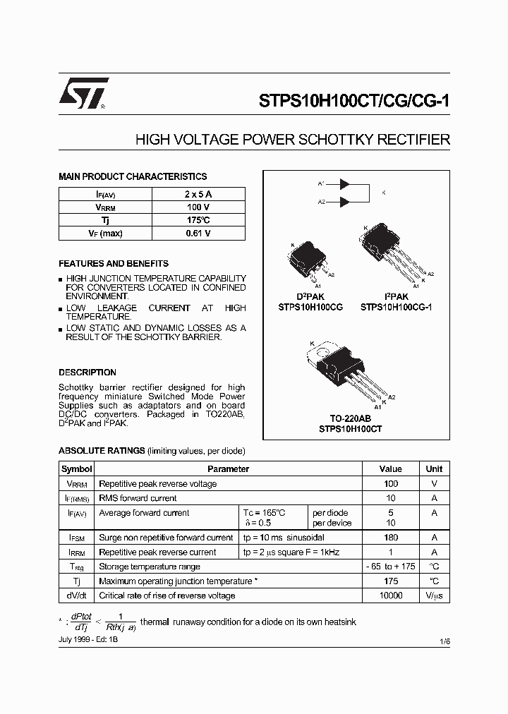 STPS10H100CG-1_356471.PDF Datasheet