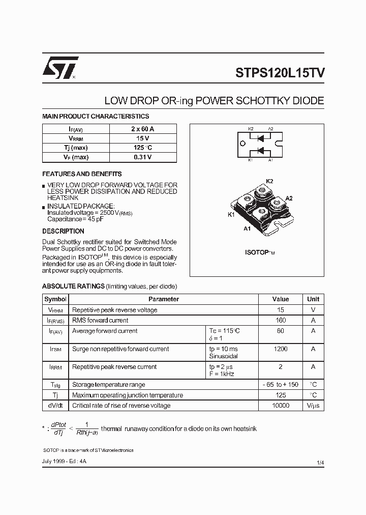 STPS120L15TV_363079.PDF Datasheet