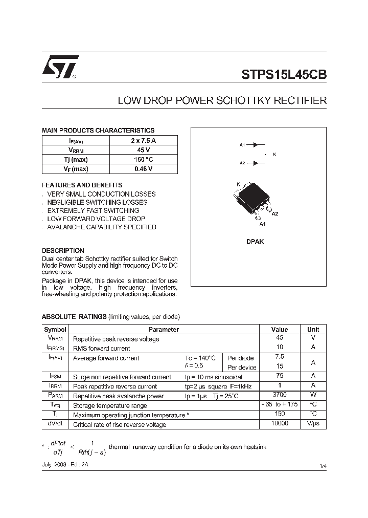 STPS15L45CB-TR_180512.PDF Datasheet