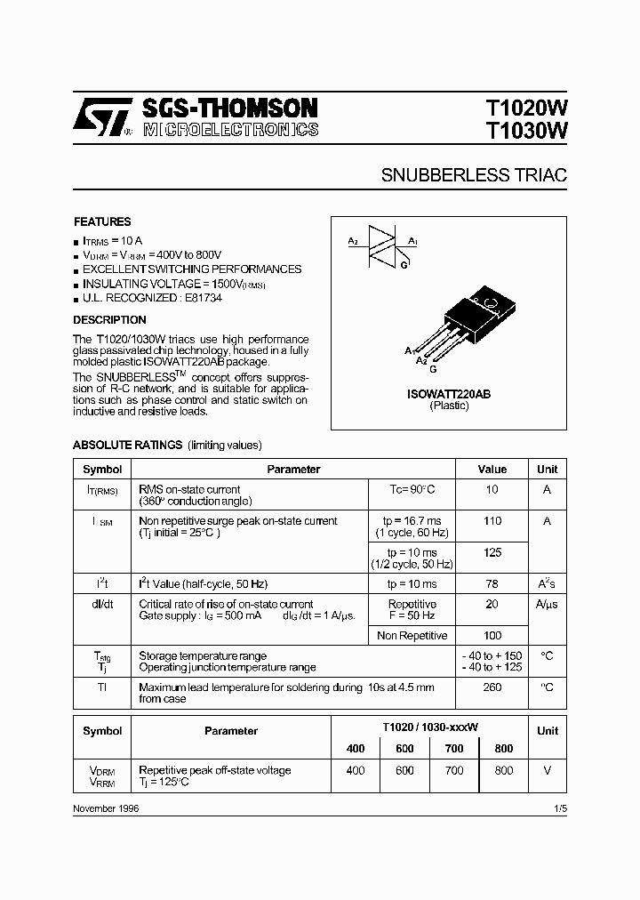 T1020W_305783.PDF Datasheet